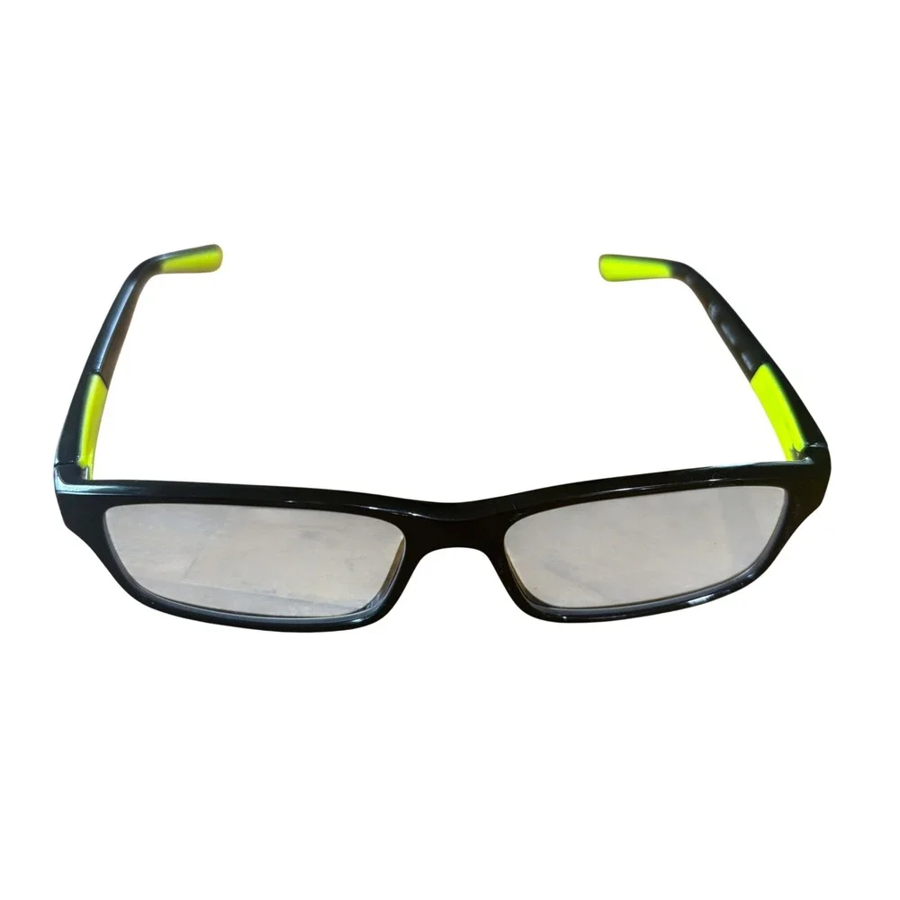 Nike 5534 Kids Eyeglasses Frames Black Volt Green Rectangular 48-15-130‎ 015